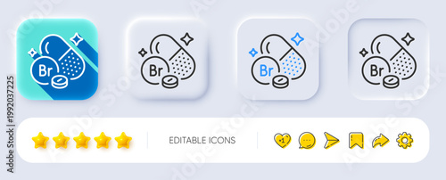 фотографія Bromine mineral line icon