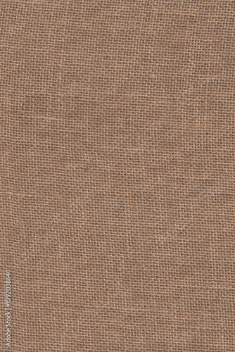 Brown Burlap Jute Fabric Texture Background Top View