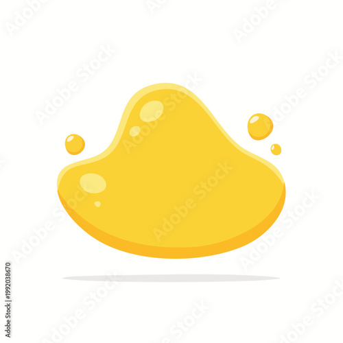 Abstract Yellow Blob with Droplets