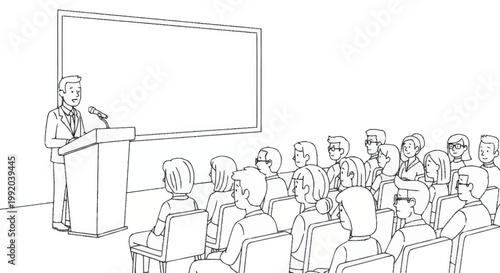 Businessman giving a conference presentation.