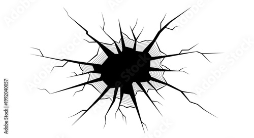 Black neuron cell illustration with branches.