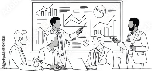 Business people in a meeting discussion.