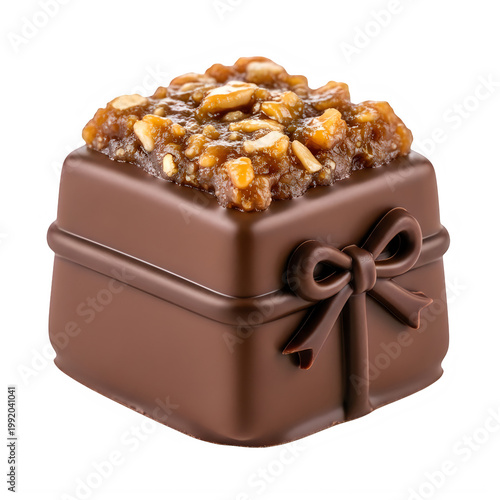 Stack of chocolate chip cookies with nuts on wooden board