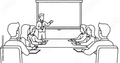 Business people sitting in meeting room.