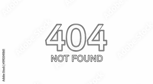 Simple black outline of '404 NOT FOUND' text on white background