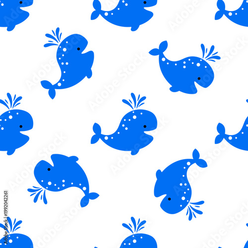 Playful blue whales celebrate ocean day with a splash isolated on a transparent background