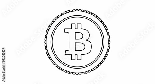 Outline of a coin with a central letter B symbol