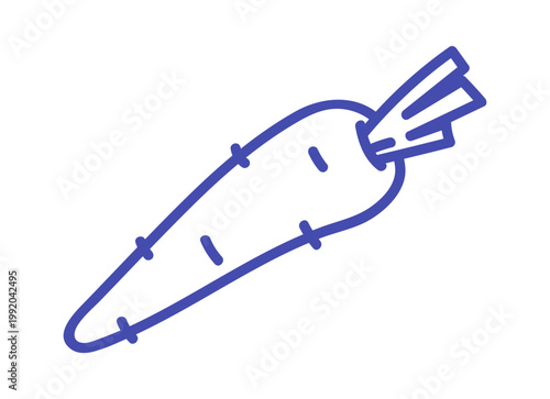 Carrot Outline Sketch Vegetable Line Art