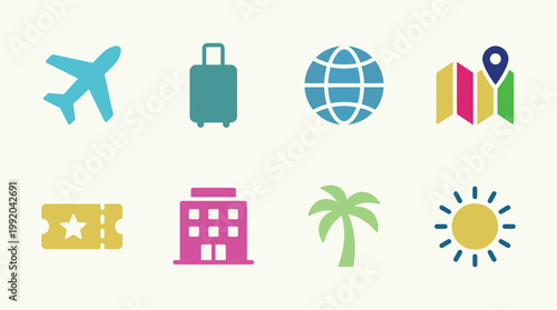 Minimal World Tourism Day Icon Set Collection
