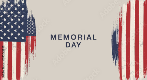 Memorial Day USA Flag Grunge Texture Background - Honoring Fallen Soldiers