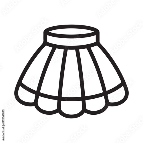 Simple black and white line drawing of a seashell isolated on white