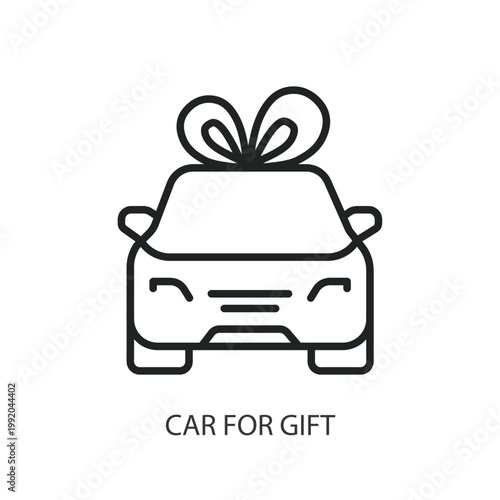 Car for Gift thin line vector icons