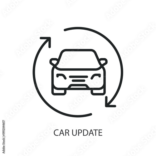 Car Update thin line vector icons