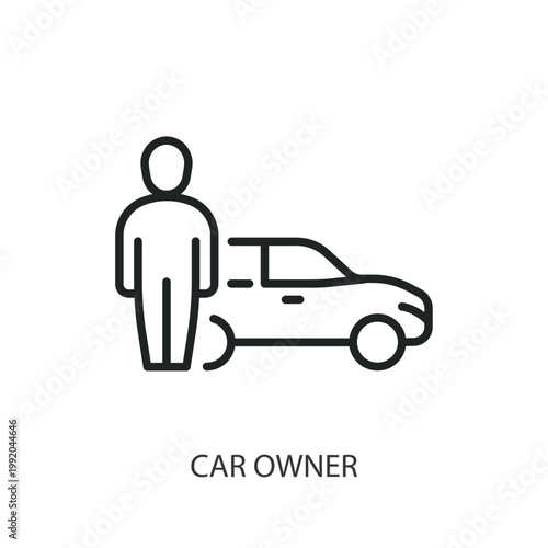 Car Owner thin line vector icons