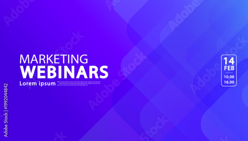 Abstract blue and violet geometric background for marketing webinar and professional business seminar presentation banner with modern information layout and copy space
