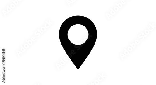 Black Location Map Pin Icon.