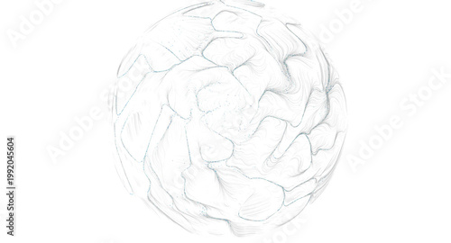 Canvastavla Intricate abstract sphere created using lines, ideal for design backgrounds, con