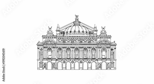 Ornate classical building with a central dome and statues
