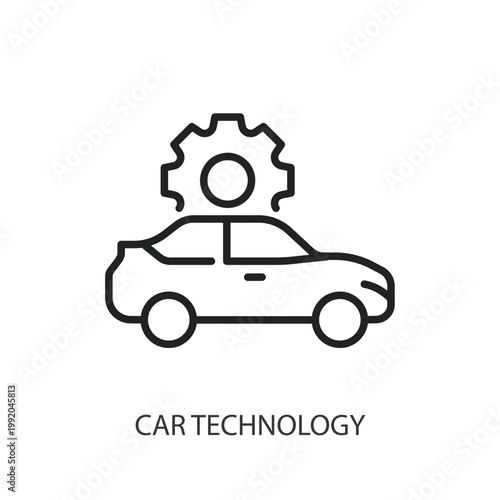 Car Technology thin line vector icons