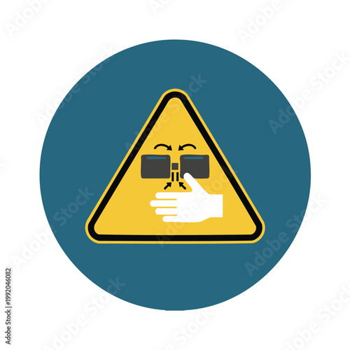 Machine crushing hazard alert for hand protection sign.