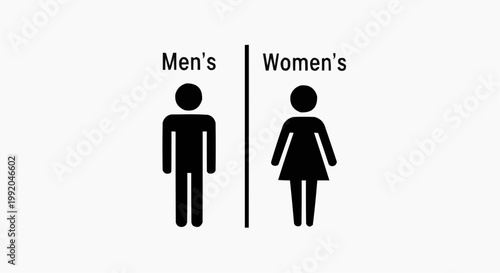 Men's and Women's Restroom Sign Vector Illustration