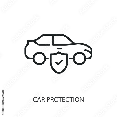 Car Protection thin line vector icons
