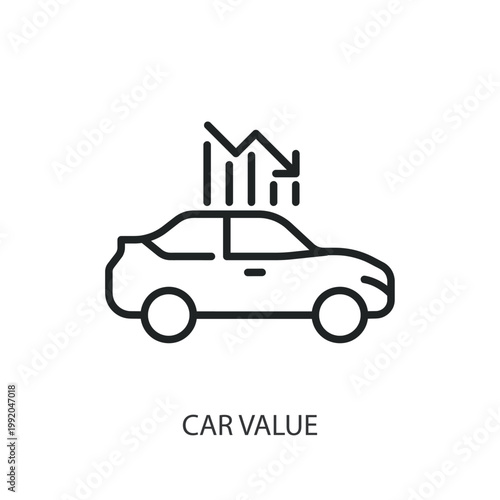 Car Value thin line vector icons 