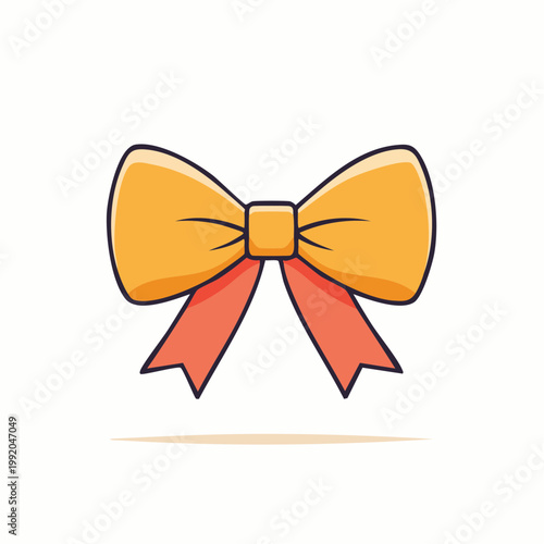 Cartoon Yellow and Orange Bow Tie