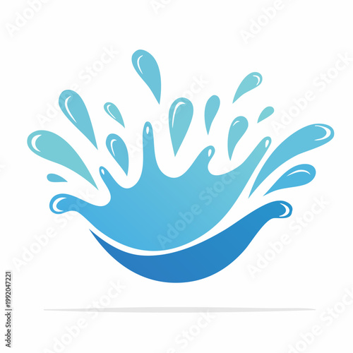 Abstract Blue Water Splash Icon