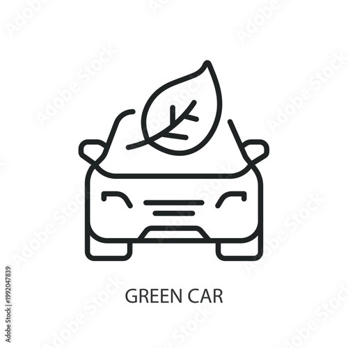Green Car thin line vector icons