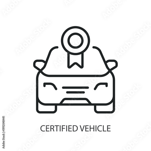 Certified Vehicle thin line vector icons