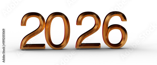 3D render of the year 2026 ...