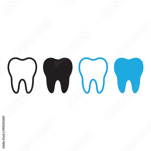 Dental Teeth Icons Molar Symbols.