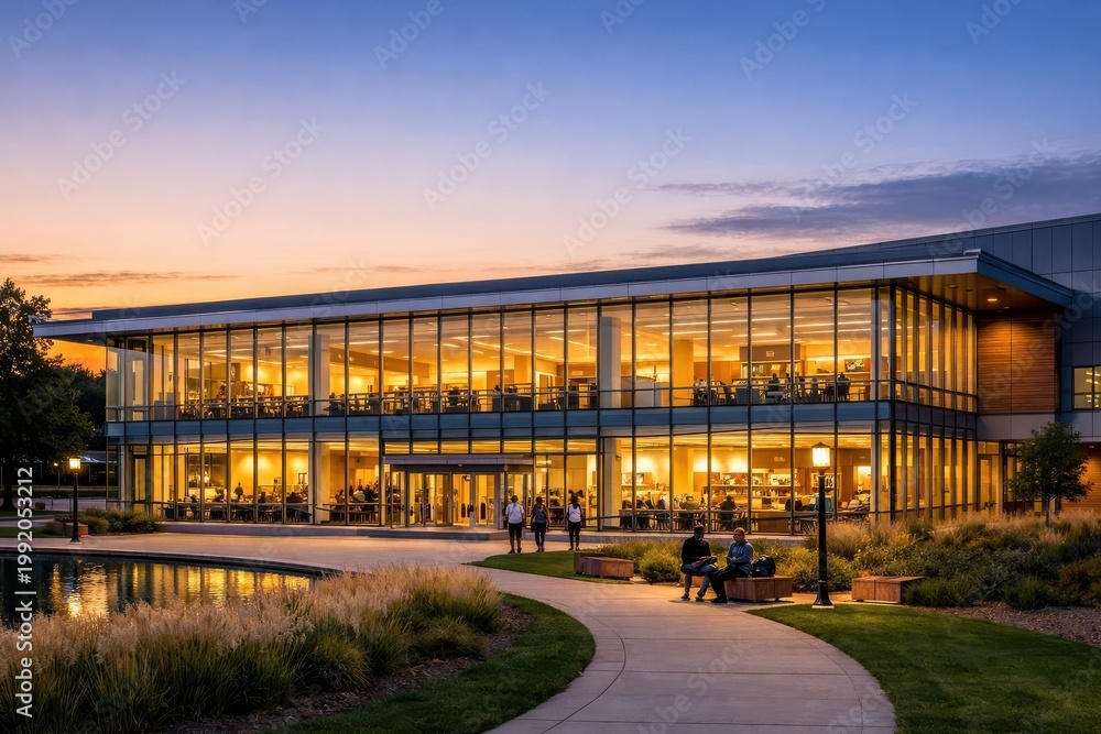 Obraz premium Modern Education Building at Late Afternoon