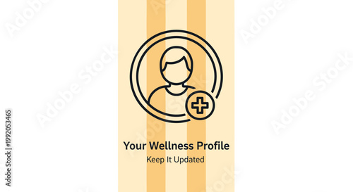 Wellness profile icon, health tracker logo, medical profile symbol, vector illustration
