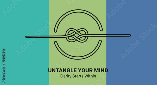 Mindfulness symbol, untangle your mind concept, vector illustration, mental clarity graphic