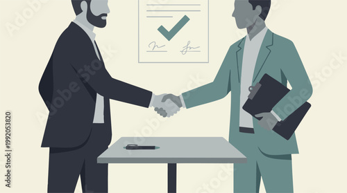 Business partners shaking hands to seal a deal, agreement or contract