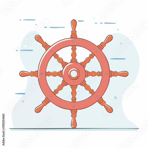 Nautical Steering Wheel Illustration