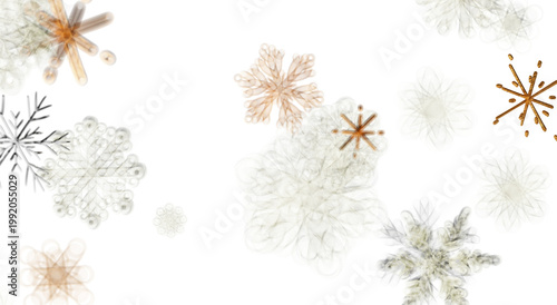Abstract snowflakes in wint...