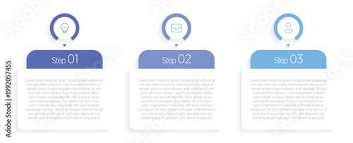 A 3-step infographic clearly visualizes a simple process with numbered stages, icons, and minimal text for quick comprehension.