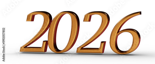 Luxurious golden 3D 2026 nu...