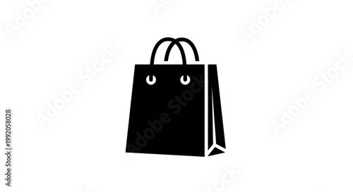 Black Shopping Bag with Handles.