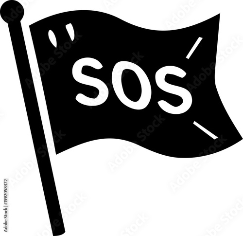 SOS rescue flag sign