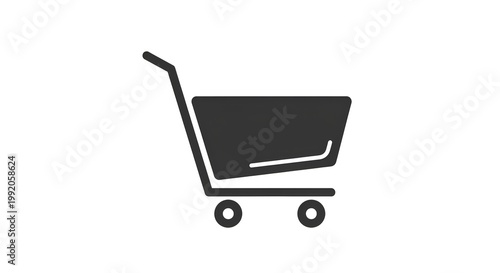 Shopping cart icon on white background