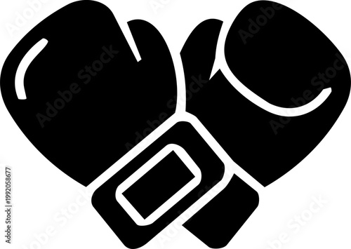 Boxing gloves combat sport icon