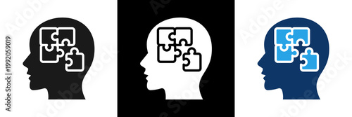 Self Awareness Icon Set Glyph Vector Illustration