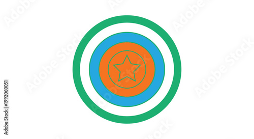 Target illustration with concentric circles and a yellow star center
