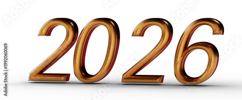 Gold 2026 number illustrati...
