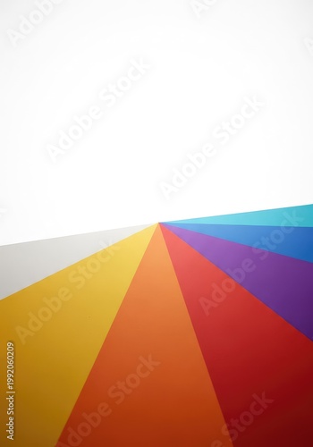 Abstract geometric surface waiting for definition. A hidden order in a blank field of white light and sharp angles, novelty, unknown, possibility