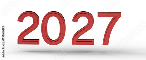 Bold red 2027 text isolated...